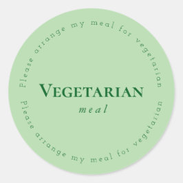 Vegitarian meal Request Sticker, Green ラウンドシール