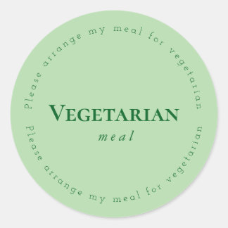 Vegitarian meal Request Sticker, Green ラウンドシール
