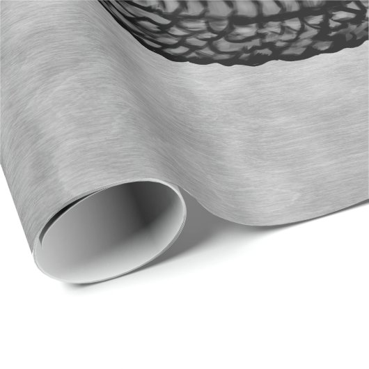 VegviserとOuroborosとルーン – グレースケール ラッピングペーパー (ロールコーナー)