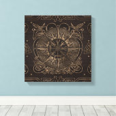 Vegviser -バイキングコンパスオーナメント キャンバスプリント (インサイチュ (ウッドフロア))