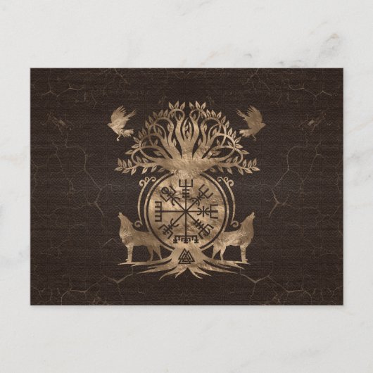 Vegviser -バイキングコンパスオーナメント ポストカード (正面)