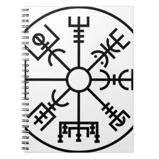 vegvisirのバイキングの記号のNorseの盾Odin ノートブック