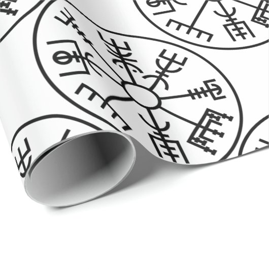 vegvisirのバイキングの記号のNorseの盾Odin ラッピングペーパー (ロールコーナー)