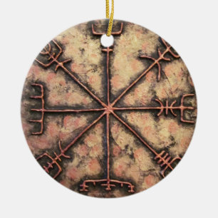 Vegvisirのバイキングのrune、Runeの綴り セラミックオーナメント