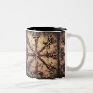 Vegvisirのバイキングのrune、Runeの綴り ツートーンマグカップ