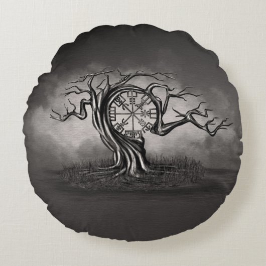 Vegvisirツリー ラウンドクッション (正面)
