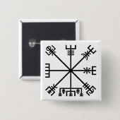 Vegvisirバイキング記号 缶バッジ (正面&裏面)
