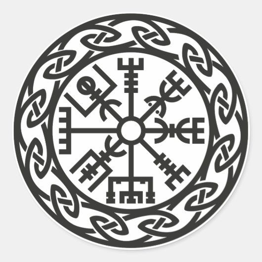 Vegvisir，アイスランド，旅行者のチャーム，保護 ラウンドシール (正面)