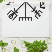 Vegvísir (バイキングのコンパス) キッチンタオル (折り畳み)