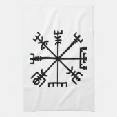 Vegvísir (バイキングのコンパス) キッチンタオル (縦)