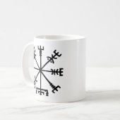 Vegvísir (バイキングのコンパス) コーヒーマグカップ (正面左)