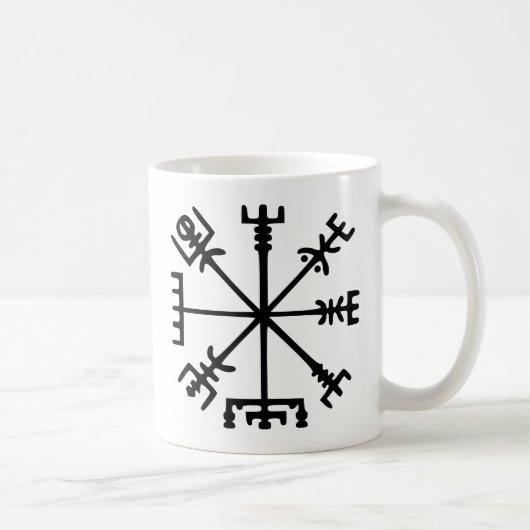 Vegvísir (バイキングのコンパス) コーヒーマグカップ (右)