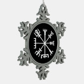 Vegvísir (バイキングのコンパス) スノーフレークピューターオーナメント (左)