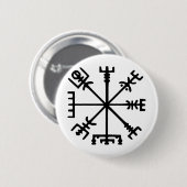 Vegvísir (バイキングのコンパス) 缶バッジ (正面&裏面)