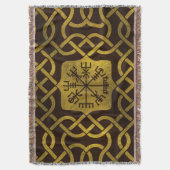 Vegvisir -バイキングの運行コンパス スローブランケット (正面縦)