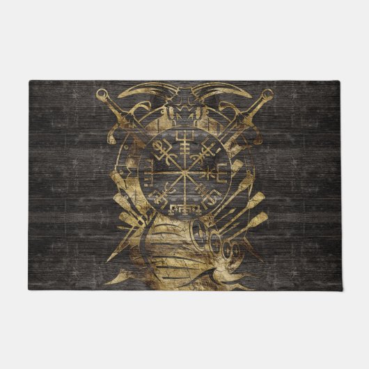 Vegvisir -バイキングの運行コンパス ドアマット (正面)