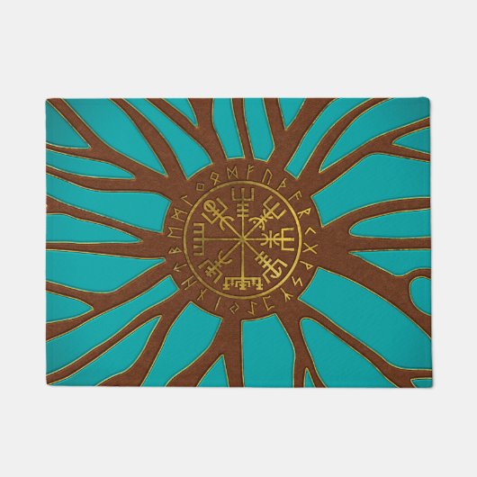 Vegvisir -バイキングの運行コンパス ドアマット (正面)