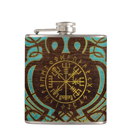 Vegvisir -バイキングの運行コンパス フラスク (正面)