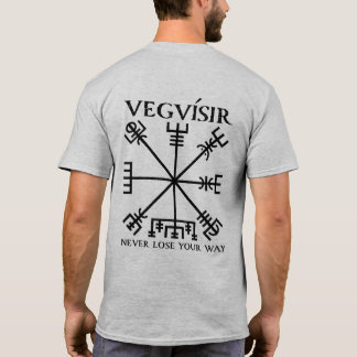 Vegvisir "バイキングコンパス"の(黒) tシャツ