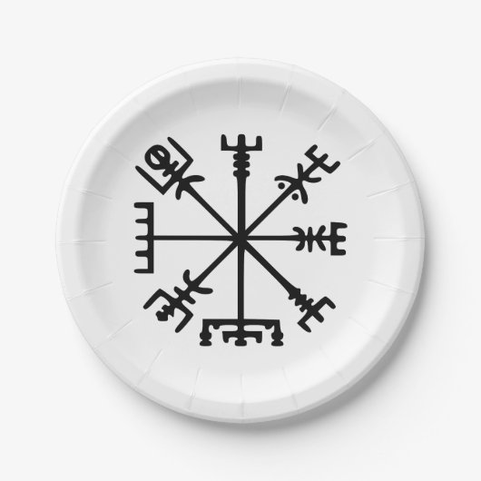 Vegvísir（バイキングコンパス） ペーパープレート (正面)