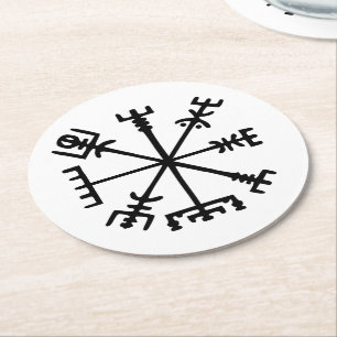 Vegvísir(バイキングコンパス) ラウンドペーパーコースター
