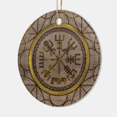 Vegvisir。 魔法の運行バイキングのコンパス セラミックオーナメント (左)