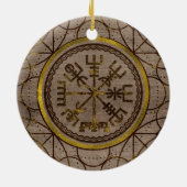 Vegvisir。 魔法の運行バイキングのコンパス セラミックオーナメント (裏面)