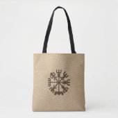 Vegvisir。 魔法の運行バイキングのコンパス トートバッグ (正面)
