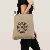 Vegvisir。 魔法の運行バイキングのコンパス トートバッグ (クローズアップ)