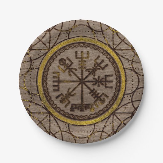 Vegvisir。 魔法の運行バイキングのコンパス ペーパープレート (正面)