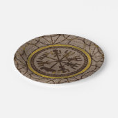 Vegvisir。 魔法の運行バイキングのコンパス ペーパープレート (アングル)