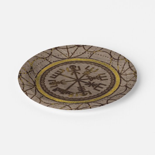 Vegvisir。 魔法の運行バイキングのコンパス ペーパープレート (アングル)