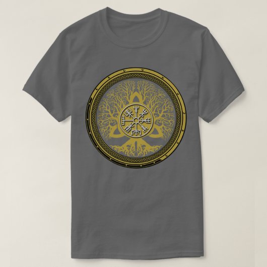 Vegvisir and Tree of Life Yggdrasil 1 Tシャツ (デザイン正面)