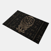 Vegvisir - Futharkパターンのバイキングのコンパス ドアマット (アングル)