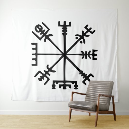Vegvísir (Viking Compass) タペストリー (インサイチュ(横))