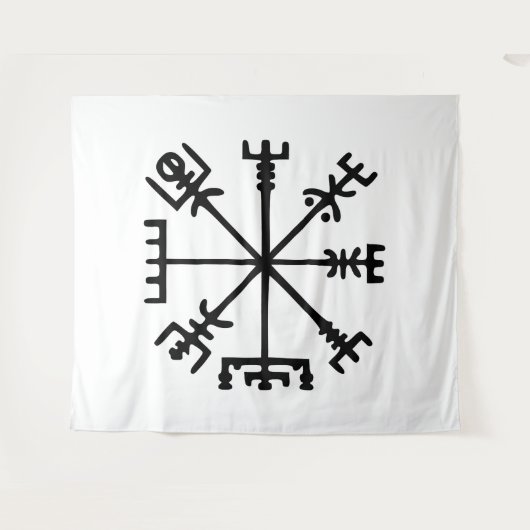 Vegvísir (Viking Compass) タペストリー (正面(横))