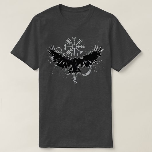 Vegvisir Viking Compass Ravens Viking  Tシャツ (デザイン正面)