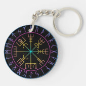 Vegvisir Viking Compass Symbol Design キーホルダー (裏面)