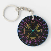 Vegvisir Viking Compass Symbol Design キーホルダー (正面)