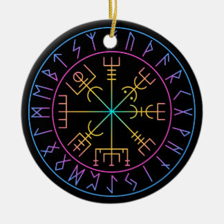 Vegvisir Viking Compass Symbol Design セラミックオーナメント