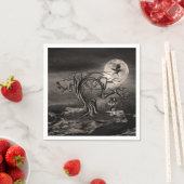 Vegvisrツリームーンランドスケープ – sepia スタンダードカクテルナプキン (インサイチュ)