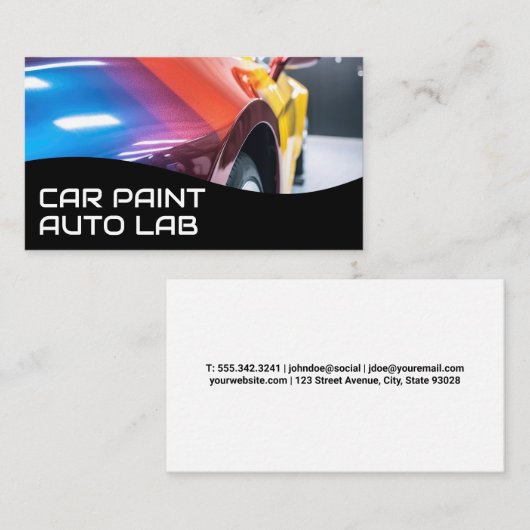 Vehicle in Paint Booth | Auto Care Services 名刺 (正面/裏面)