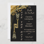 Veiled Gold Nuggets & Skeleton Keys Hallowedding I 招待状 (正面)