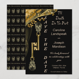 Veiled Gold Nuggets & Skeleton Keys Hallowedding I 招待状