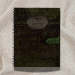Veiled Notions: Dark Academia Moss Velvet Journal ノートブック