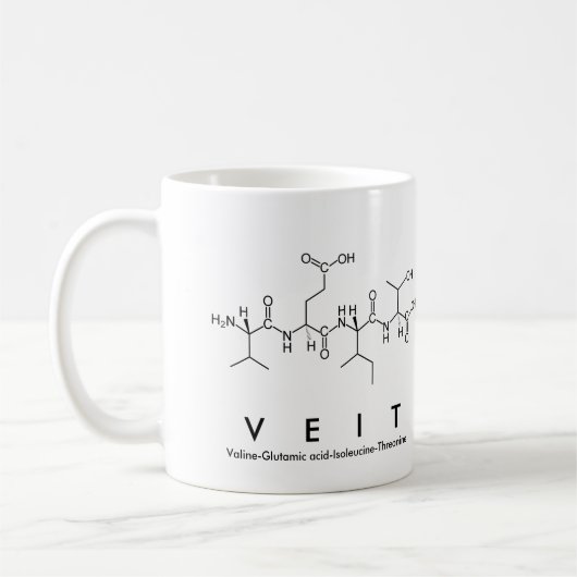 Veitペプチド名mug コーヒーマグカップ (左)