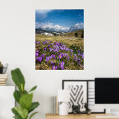 Velika Planina, Slの山とカラスの花 ポスター (ホームオフィス)
