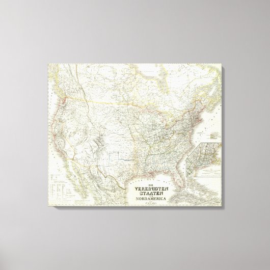 Velinigten Staaten von N America – アメリカ北部 キャンバスプリント (正面)