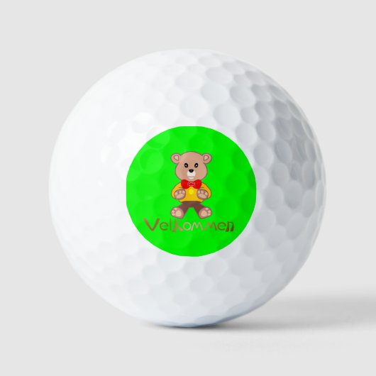 Velkommen Bear Apple Green Welcome   ゴルフボール (正面)