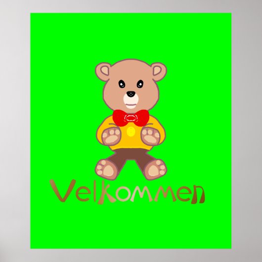 Velkommen Bear Apple Green Welcome ポスター (正面)